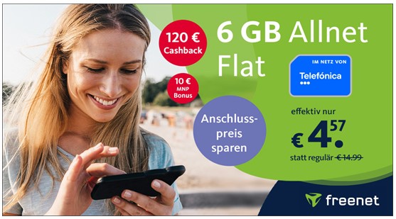 6 GB Telefónica Allnet Flat für effektiv nur 4,57€ 